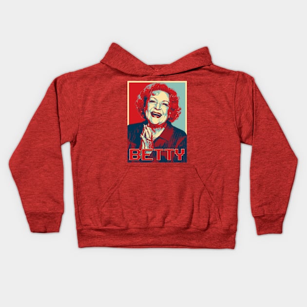 Betty White Pop Art Retro Kids Hoodie by THE SUP OMO